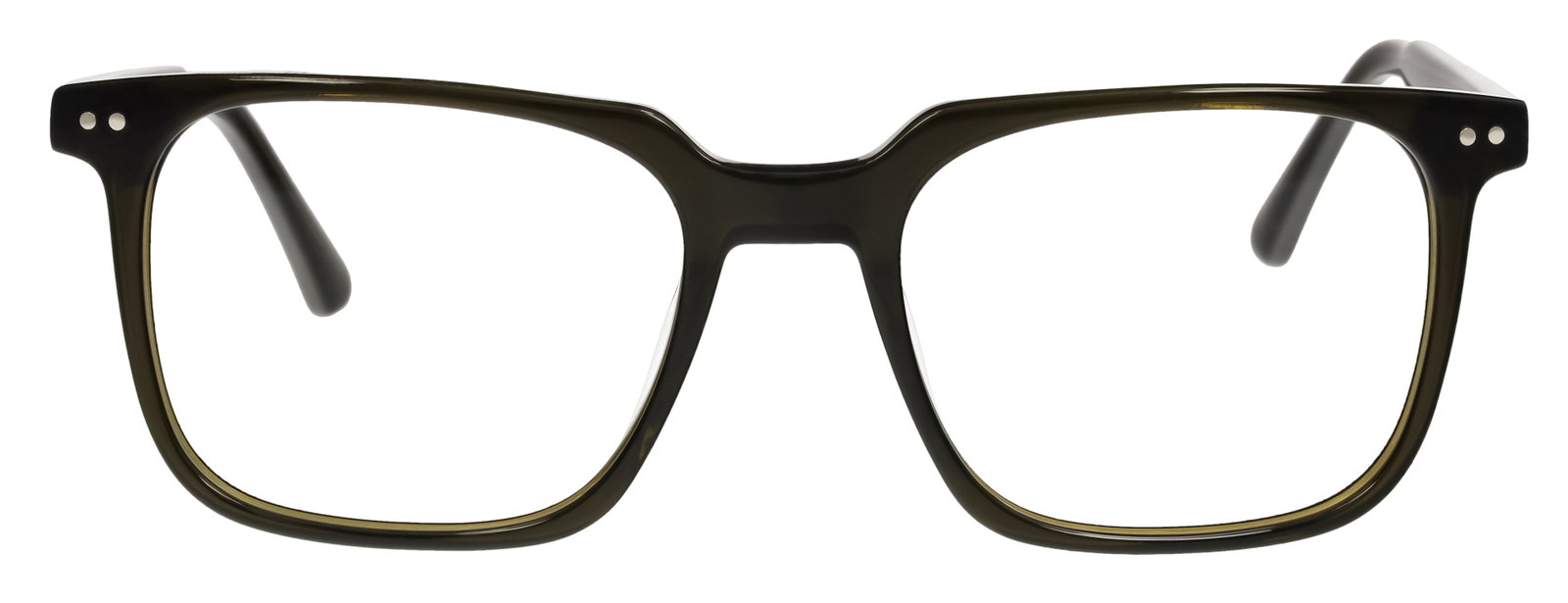 Das Bild zeigt die Eyebar Brille Göteborg in dunkelgrün von vorne.